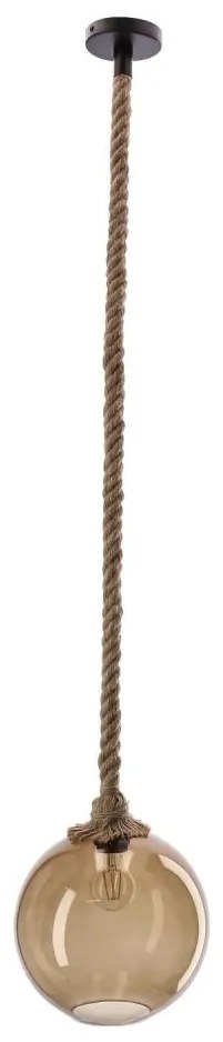 Lampadario su cavo SHEDON 1xE27/40W/230V beige fumo