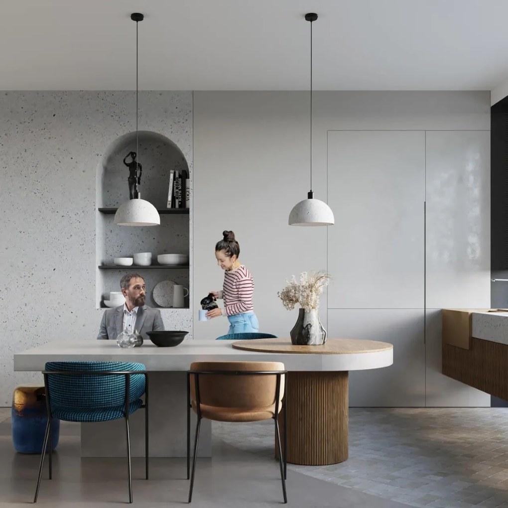 Lampada a Sospensione in Cemento PABLITO E27 Grigia