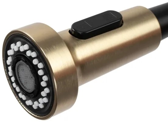 REA-B4821 - Miscelatore per lavello con doccetta estraibile COLIN 42,5 cm, finitura oro spazzolato