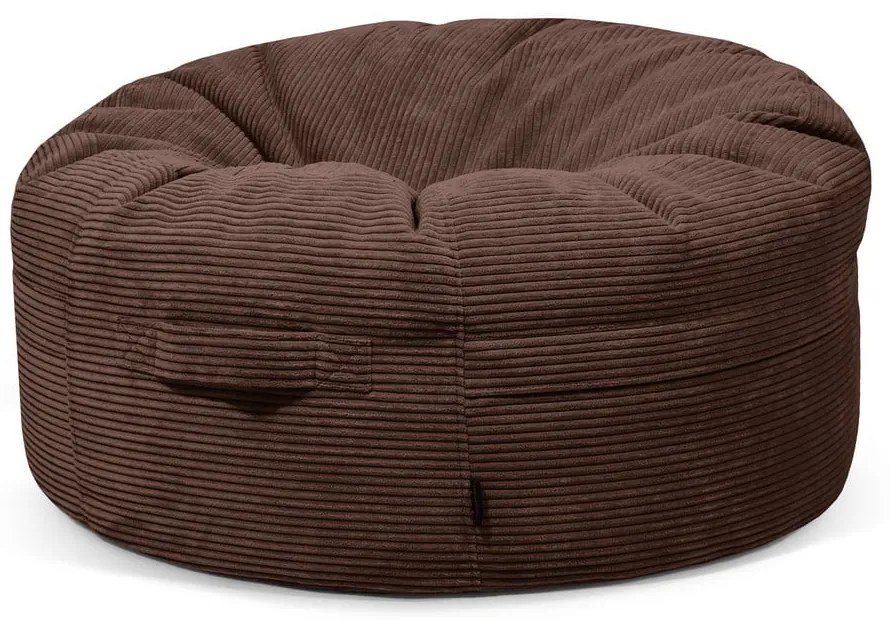 Puof a sacco marrone scuro con rivestimento in velluto a coste Roll 105 – SLOWDOWN