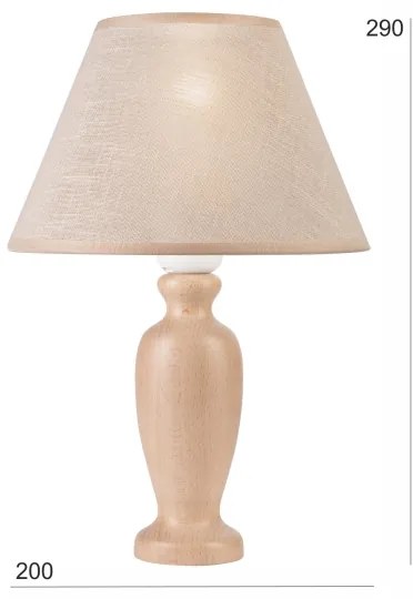 Lampada da tavolo AMFORA 1xE27/60W/230V beige/faggio