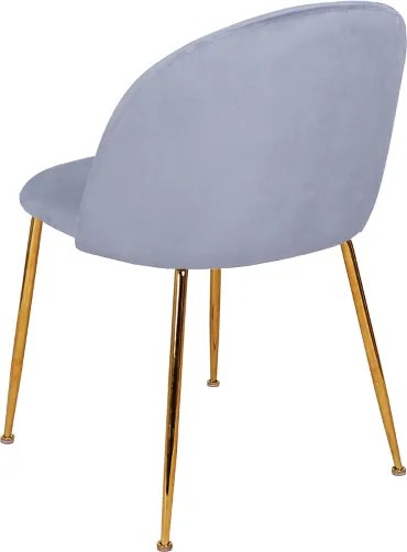 Sedia da pranzo in velluto Grigio Balena con gambe in metallo Oro - PARIS 2 sedie