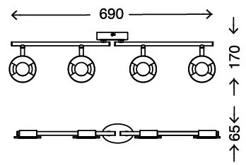 Briloner 2798-042 - Faretto STONE LED 4xLED/4,5W/230V