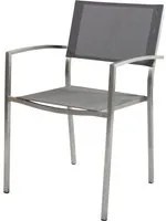 Sedia da giardino con braccioli grigia