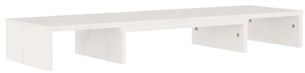 Supporto per Monitor Bianco 80x24x10,5cm Legno Massello di Pino