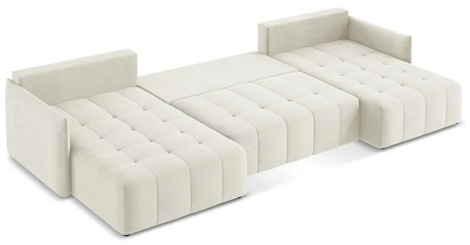 Divano angolare beige allungabile/con contenitore (a U) Moku – Makamii