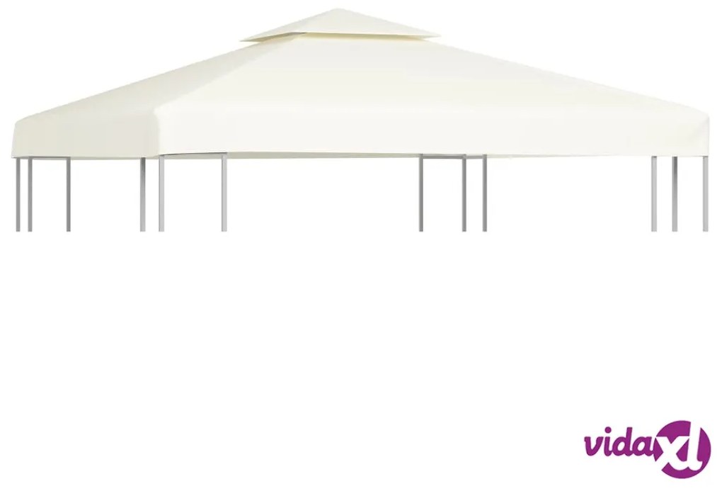 vidaXL Telo di Ricambio per Gazebo 310g/m² Bianco Crema 3x3m