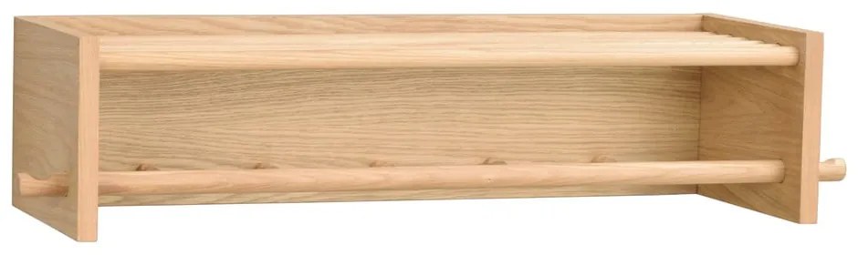 Appendiabiti da parete con ripiano in legno di quercia in colore naturale Hillmond - Rowico