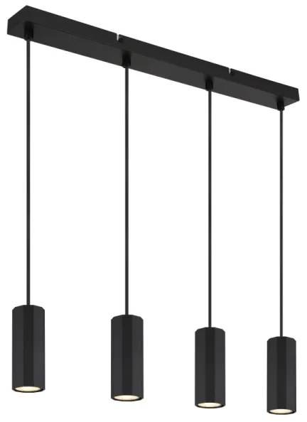 Globo 57918-4HB - Lampadario a sospensione con filo JAMES 4xGU10/25W/230V nero