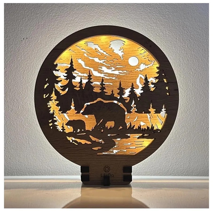 Li-Go 23595/DUB2 - Lampada decorativa da tavolo LED dimmerabile/12W/230V 20x22 cm rovere