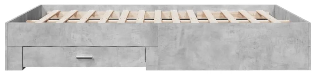 Giroletto cassetti grigio cemento 140x200 cm legno multistrato