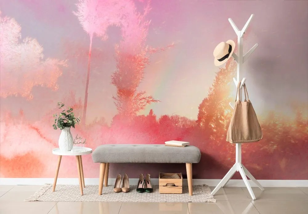 Carta da parati – Atmosfera autunnale in rosa
