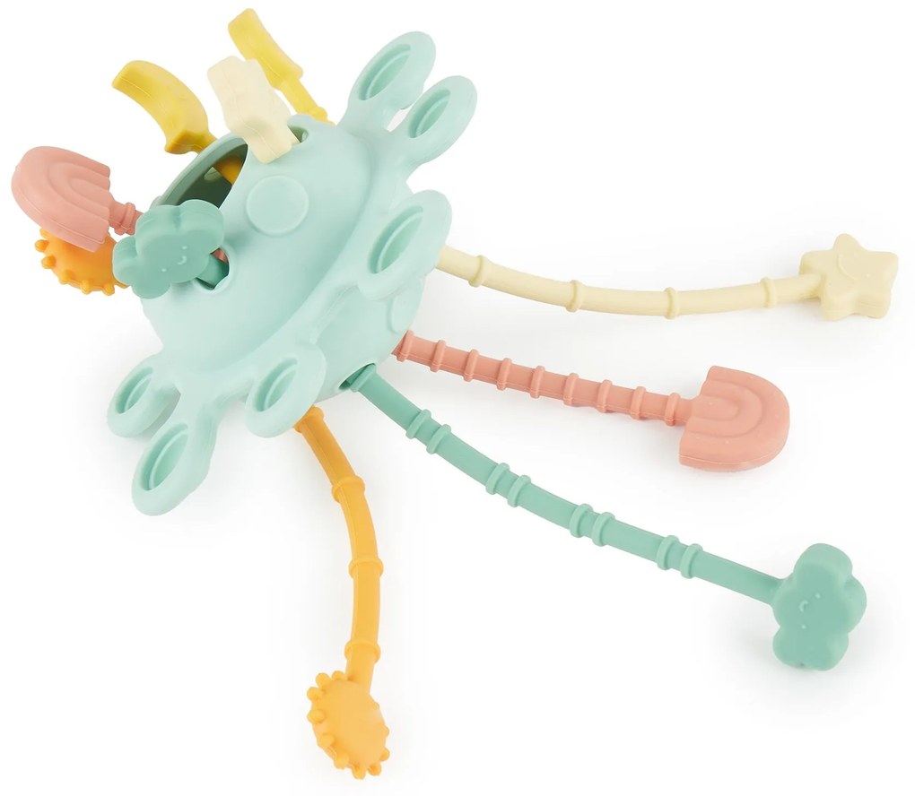 Bieco - Giocattolo di motricità in silicone con attività - eucalyptus