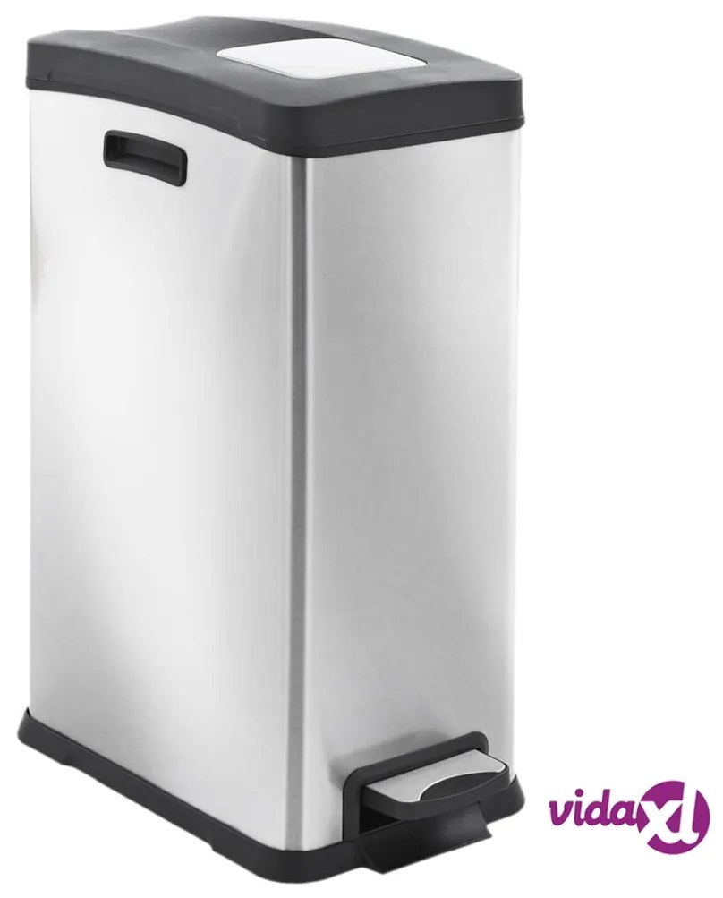 EKO Pattumiera a Pedale Rejoice 30 L Argento Opaco