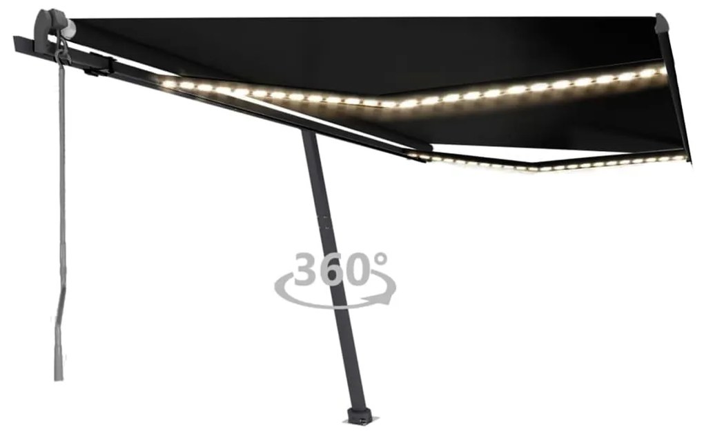 Tenda Automatica Con Sensore Vento E Led 450x350 Cm Antracite /