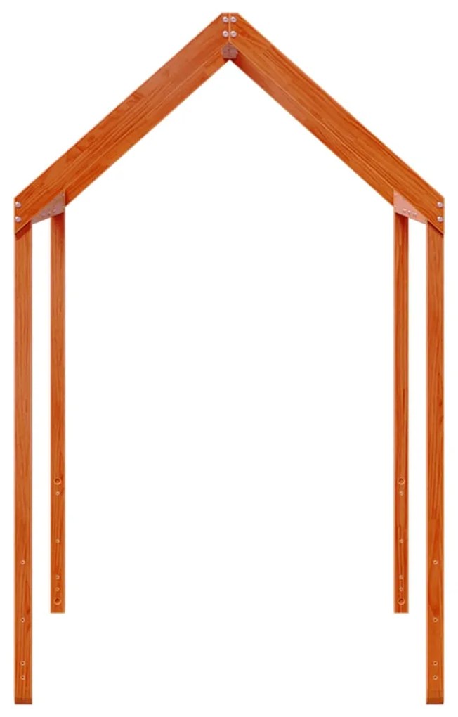 Tetto letto bambini marrone cera 207x80,5x151,5cm massello pino