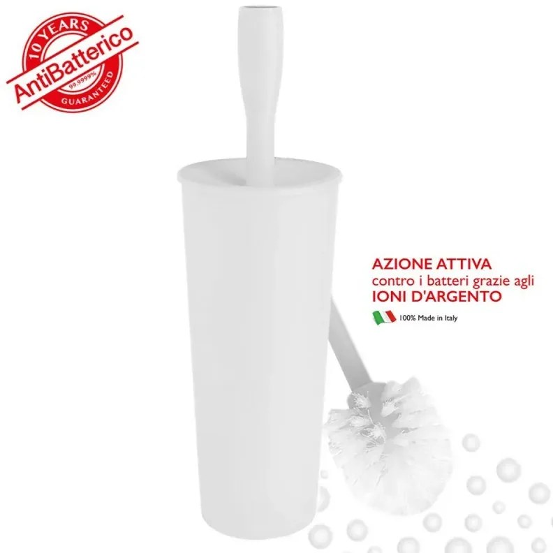 Porta scopino bagno bianco con tecnologia silver safe antibatterico