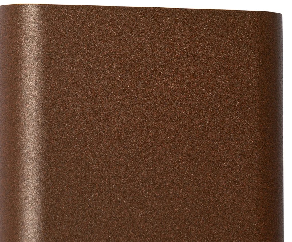 Applique da parete moderna marrone ruggine con LED IP54 quadrata - Evi