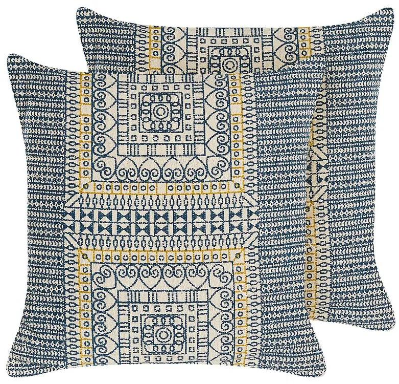 Set di 2 cuscini decorativi cotone multicolore 50 x 50 cm SIDI Beliani