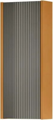 Pensile bagno Niwa cannettato laccato opaco senape con vetro grigio carbone, 1 anta P17 x L30 x H78.5 cm