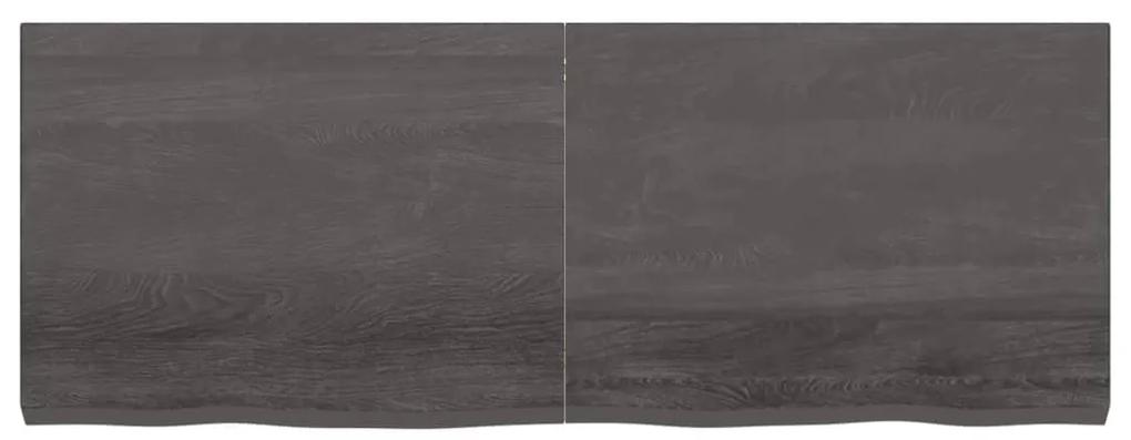 Ripiano muro grigio scuro 160x60x6 cm massello rovere trattato