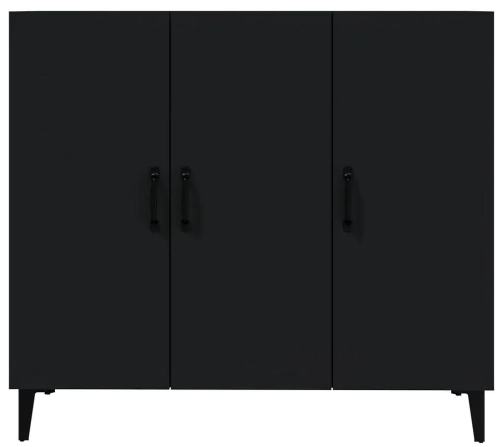 Credenza nera 90x34x80 cm in legno multistrato