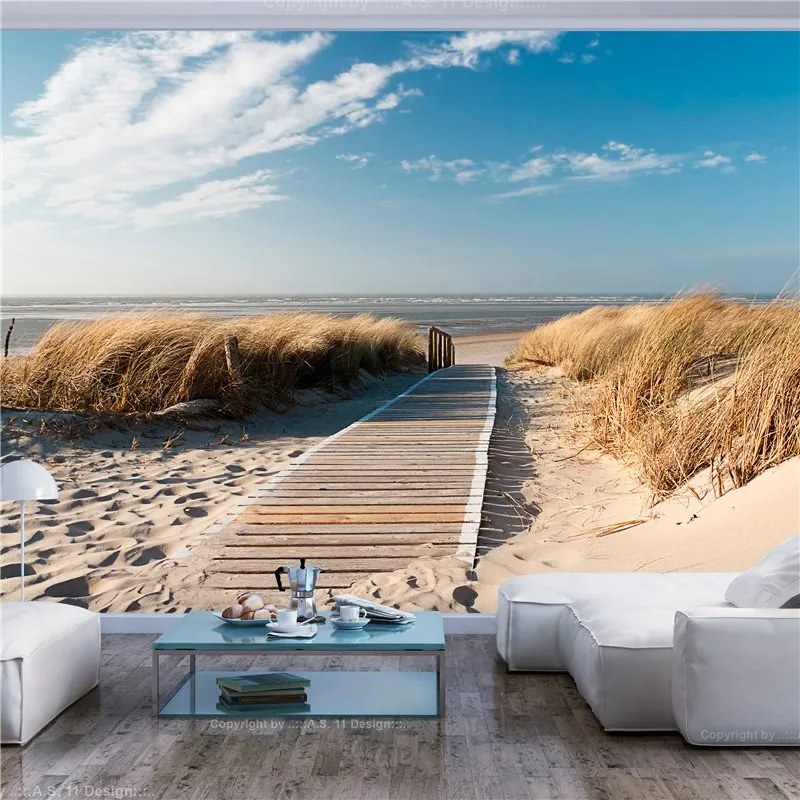 Fotomurale  Spiaggia del Mare del Nord, Langeoog  Colore Blu, Dimensioni e Misure 200x154