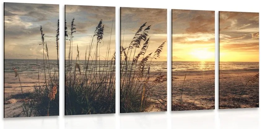 Quadri 5 pezzi – Tramonto sulla spiaggia
