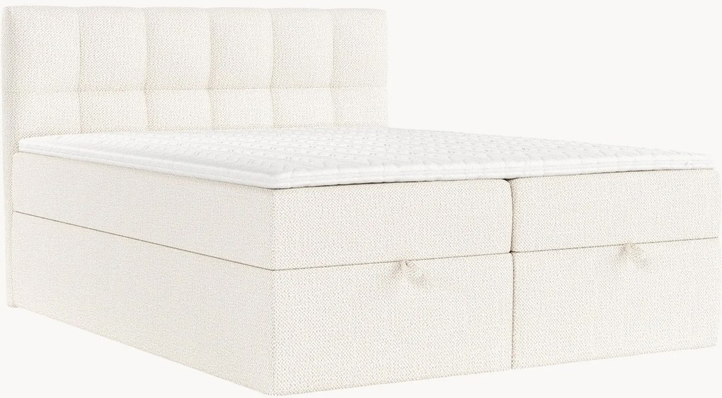 Letto boxspring in ciniglia fatto a mano con contenitore Shay, H3