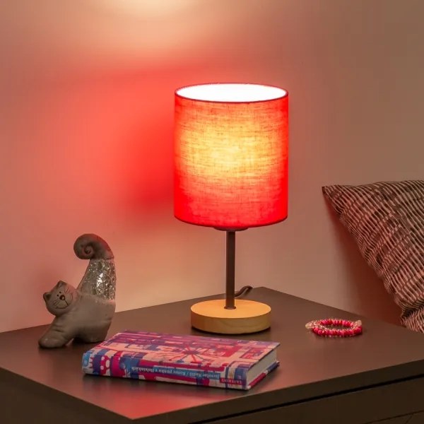 Brilagi - Lampada da tavolo NUBILA WOOD 1xE27/25W/230V quercia/rosa