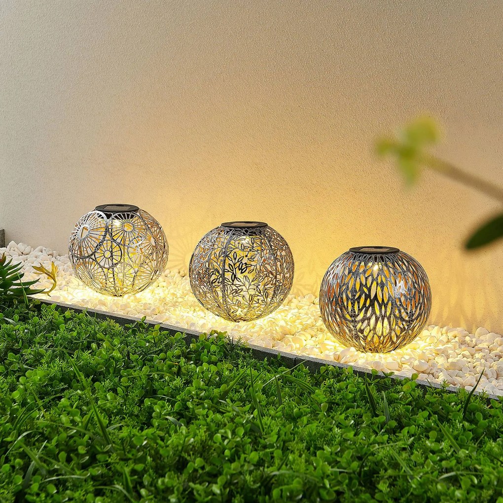 Lampada solare Vilani Lindby, Alluminio / Grigio / Zincato, Metallo, marocchino / arabo, Lampada solare