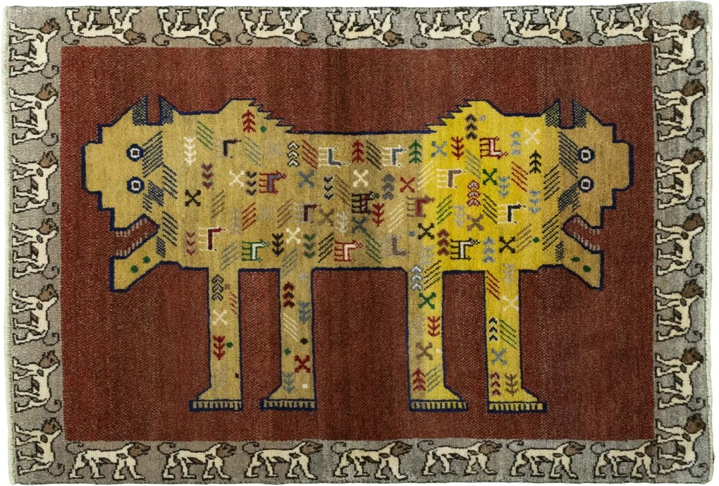 Gabbeh Tappeto 160x110 Rosso (Iran) Annodato A Mano