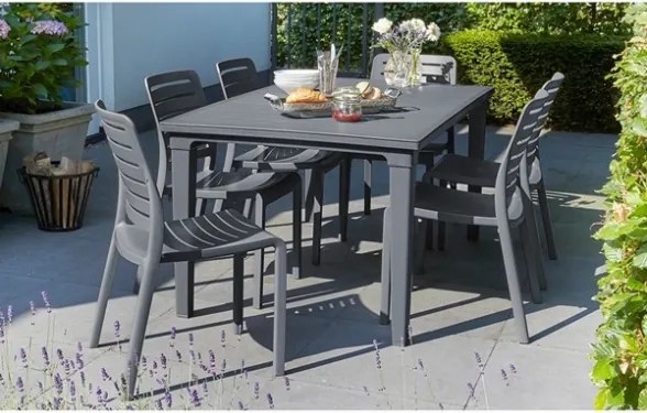 Tavolo Da Giardino In Resina E Struttura Metallo 165x94 Futura Grafite Keter