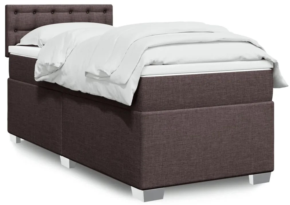 Giroletto A Molle Con Materasso Marrone Scuro 90x190cm Tessuto /