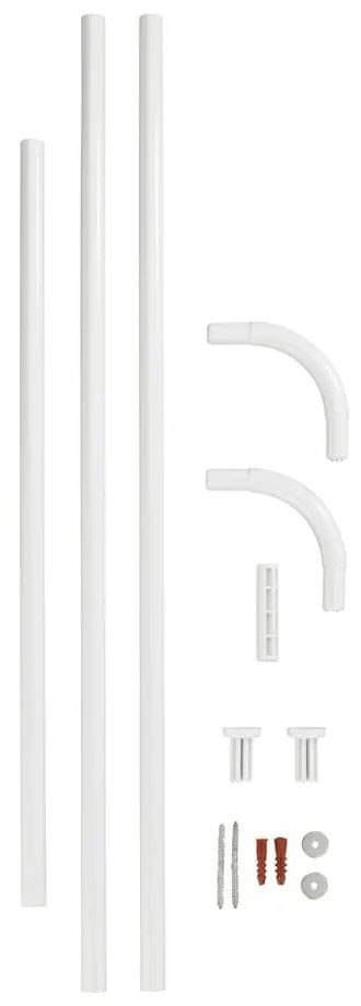 Asta angolare universale bianca per tenda da doccia Bianca, ø 2 cm - Wenko