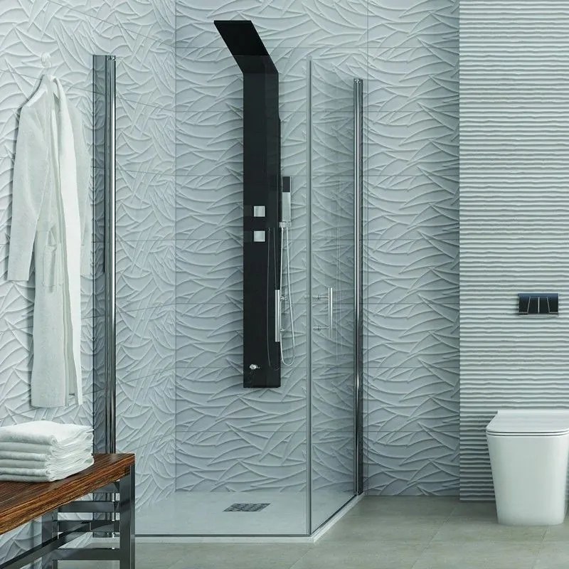 Kamalu - Box doccia angolare 90x75 due ante battenti finitura cromo | KS2800