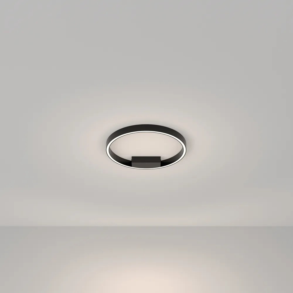 Lampadario A Sospensione Moderno Rim Alluminio Nero 1 Luce Led 25W