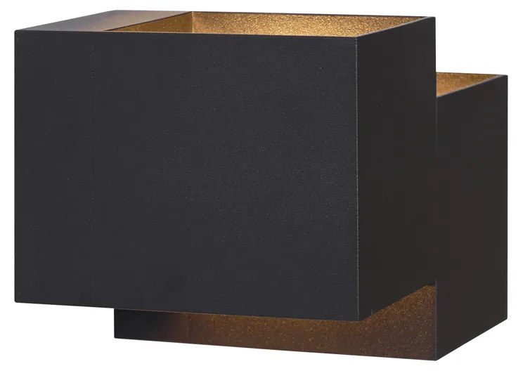 Lampada da parete moderna nera 2 luci - Transfer Double