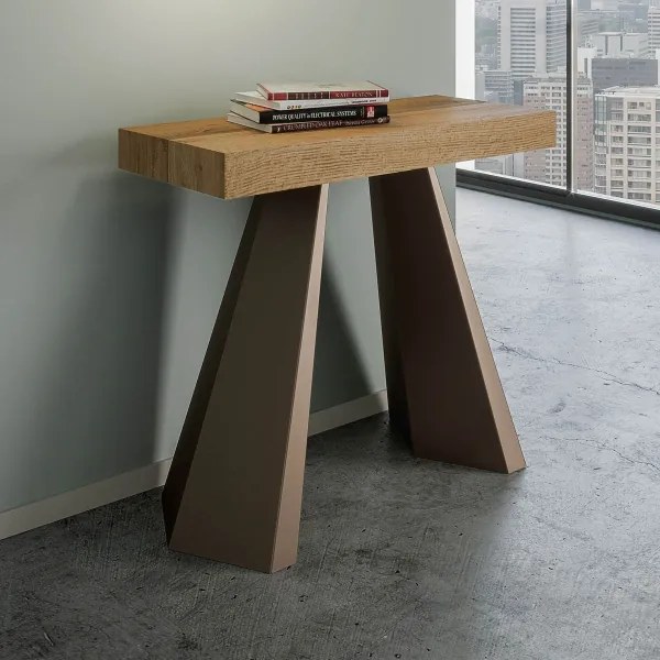 Consolle allungabile DIAMANTE 90x40/300 cm Quercia Natura telaio Orso