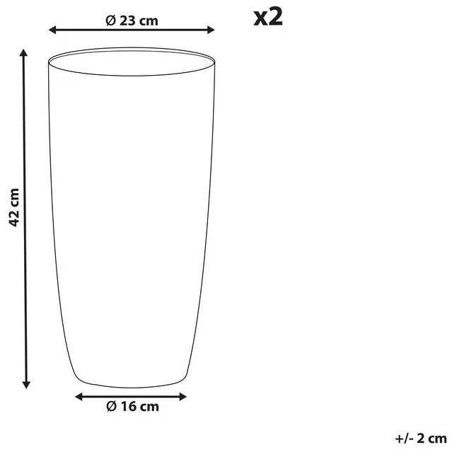 Set di 2 vasi polvere di pietra grigio ⌀ 23 cm ABDERA Beliani