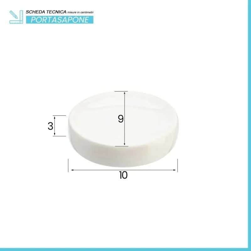 Porta sapone solido da appoggio in ceramica bianca linea Cily