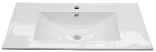 Mobile Bagno 80 Cm 2 Cassetti Con Lavabo In Ceramica Specchio E Colonna Athena Rovere Alaska