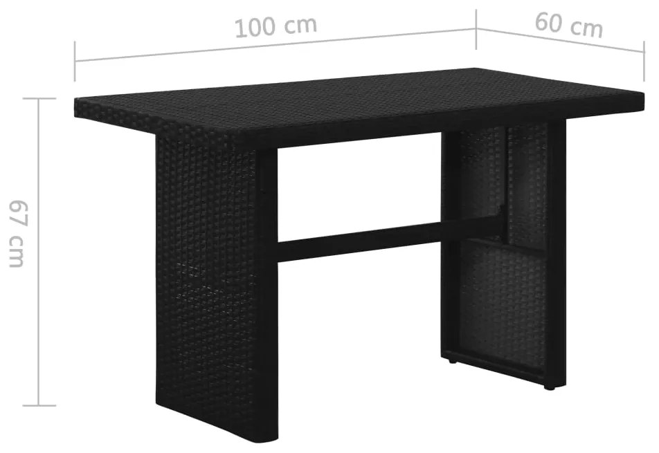 Set Divani da Giardino 3 pz con Cuscini in Polyrattan Nero