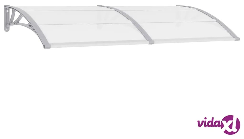 vidaXL Pensilina per Porta Grigia e Trasparente 200x75 cm in PC