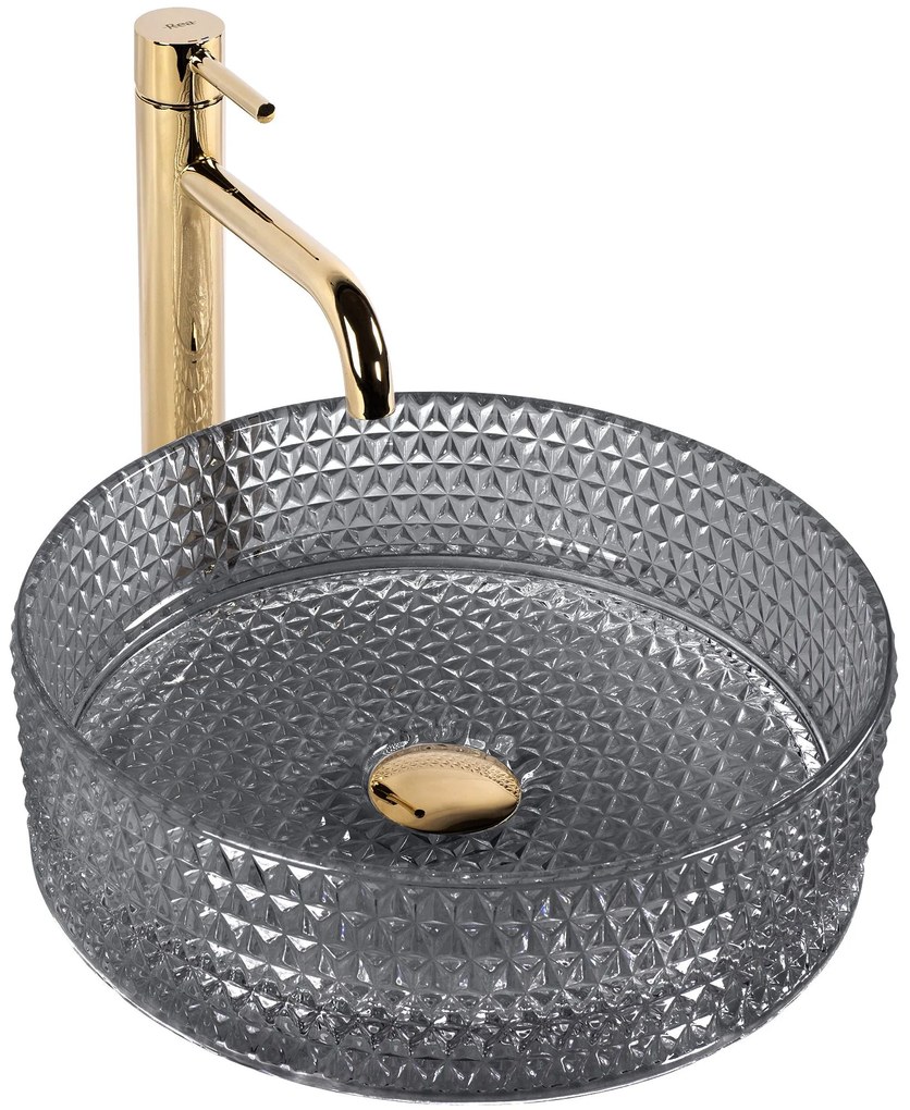 Lavabo da appoggio Rea Cristal Black 35