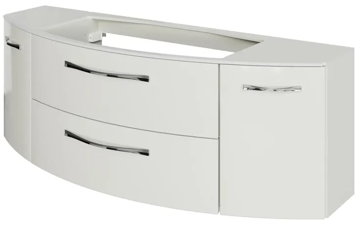Mobile da bagno sospeso sotto lavabo L 139 x H 49.2 x P 46.2 cm bianco lucido, 2 cassetti, 2 ante PELIPAL Cassca