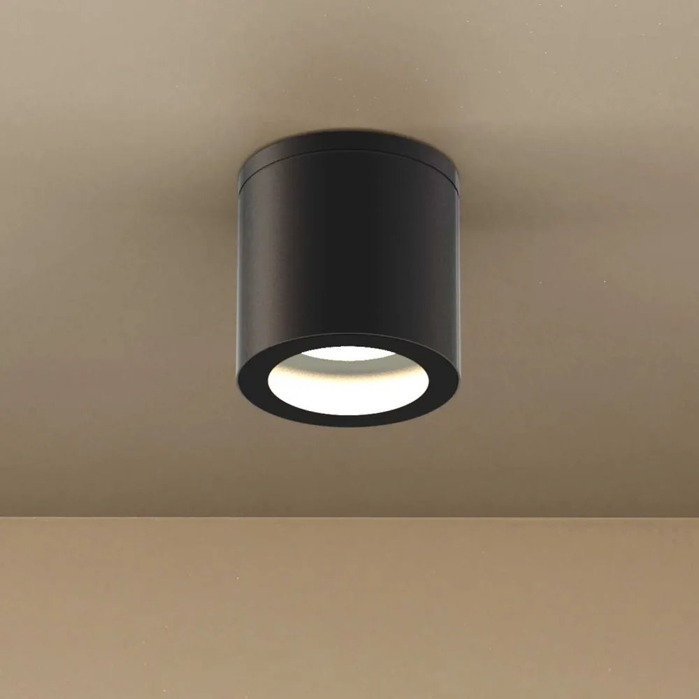 Applique da soffitto IP54 GU10 in Alluminio e Vetro - Nera Colore del corpo Nero