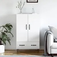 Credenza Bianco Lucido 69,5x31x115 cm in Legno Multistrato 828230