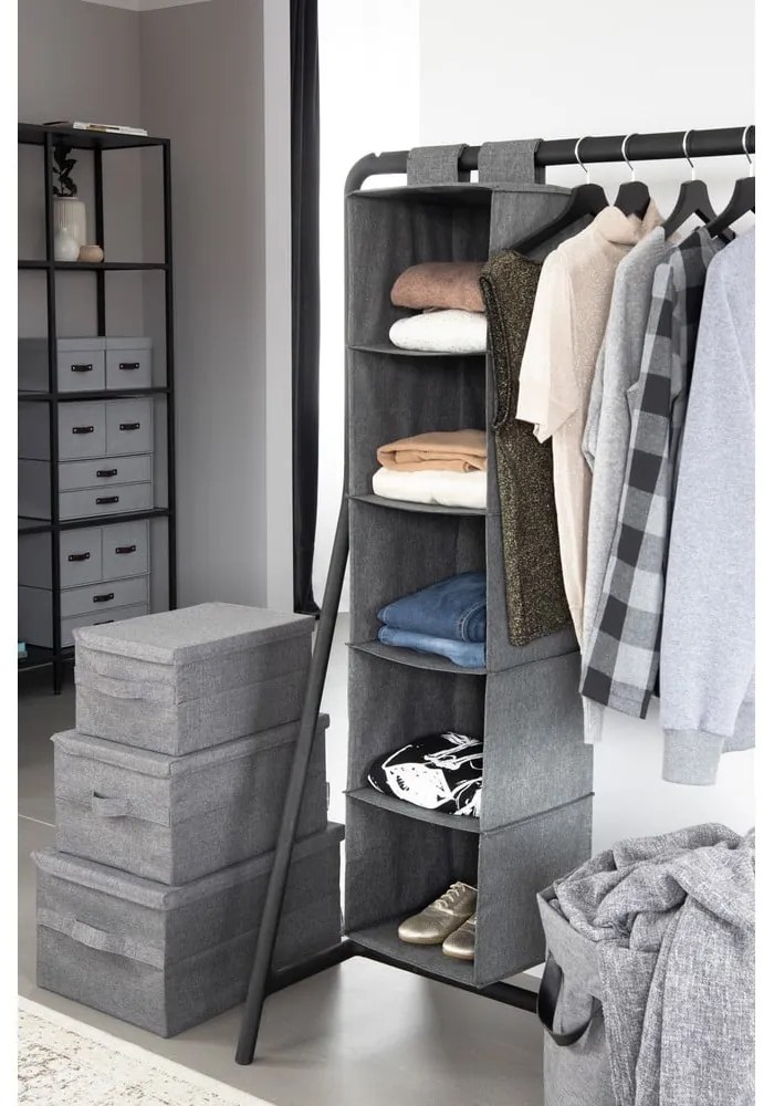 Scatola in tessuto grigio con coperchio 34x45x25 cm Soft Storage - Bigso Box of Sweden