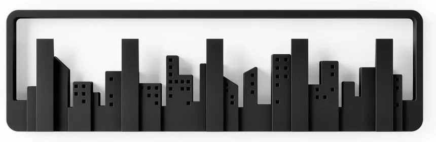 Appendiabiti da parete in plastica nera Skyline - Umbra
